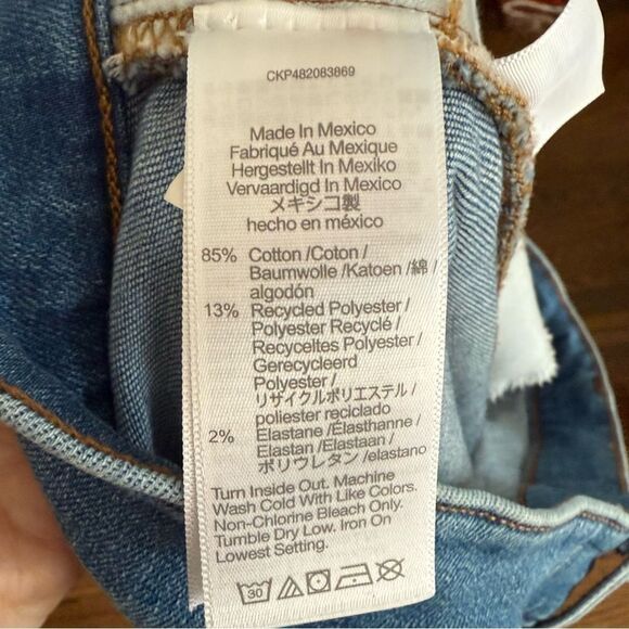 Madewell The Midrise Perfect Vintage Ankle Jean Light Wash Raw Fray Hem Stretchy - Picture 7 of 8